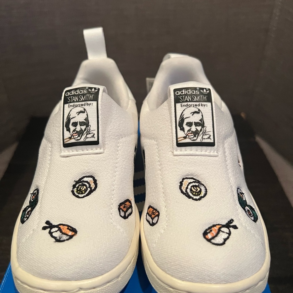 Adidas Stan Smith Kids Sushi Print Limited Edition Slip on Sneakers- NEW In Box